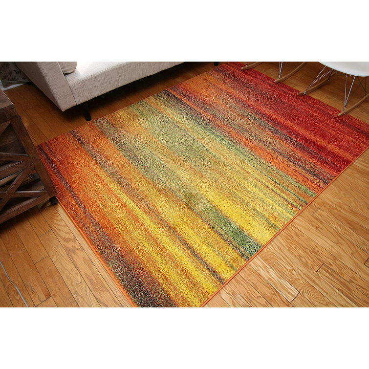 World Menagerie Power Loom Red/Yellow Rug & Reviews Wayfair